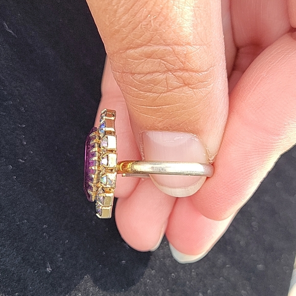 Vintage Purple Marquise & Crystal Ring!!! - Picture 6 of 8